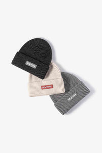 Thumbnail for NEWYORK Patch Rib-Knit Cuffed Beanie