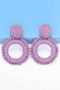 Thumbnail for Round Shape Raffia Grass Dangle Earrings