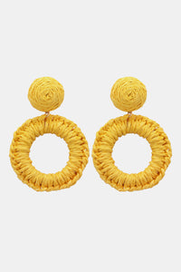 Thumbnail for Round Shape Raffia Grass Dangle Earrings
