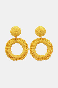 Thumbnail for Round Shape Raffia Grass Dangle Earrings