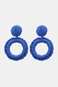 Thumbnail for Round Shape Raffia Grass Dangle Earrings