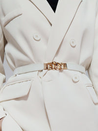 Thumbnail for Zinc Alloy Buckle Elastic PU Belt