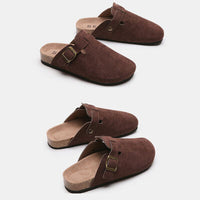 Thumbnail for Suede Closed Toe Buckle Slide