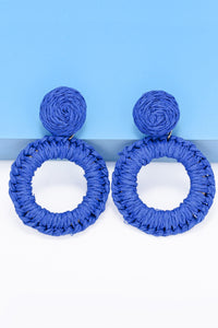 Thumbnail for Round Shape Raffia Grass Dangle Earrings
