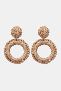 Thumbnail for Round Shape Raffia Grass Dangle Earrings