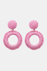 Thumbnail for Round Shape Raffia Grass Dangle Earrings