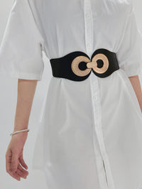 Thumbnail for Alloy Buckle Elastic PU Belt