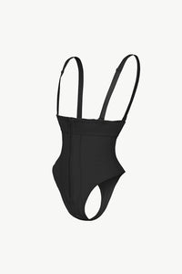 Thumbnail for Full Size Adjustable Strap Zip-Up Shaping Bodysuit