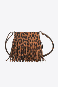 Thumbnail for PU Leather Crossbody Bag with Fringe