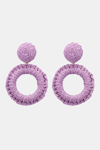 Thumbnail for Round Shape Raffia Grass Dangle Earrings