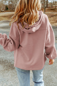 Thumbnail for Zip-Up Drawstring Hooded Jacket