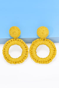 Thumbnail for Round Shape Raffia Grass Dangle Earrings