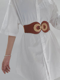Thumbnail for Alloy Buckle Elastic PU Belt