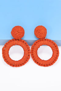 Thumbnail for Round Shape Raffia Grass Dangle Earrings