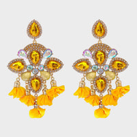Thumbnail for Flower Shape Rhinestone Alloy Dangle Earrings