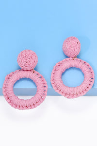 Thumbnail for Round Shape Raffia Grass Dangle Earrings