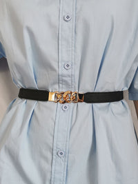 Thumbnail for Zinc Alloy Buckle Elastic PU Belt