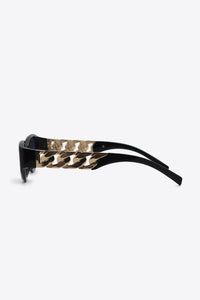 Thumbnail for Chain Detail Temple Cat Eye Sunglasses