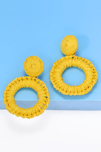 Thumbnail for Round Shape Raffia Grass Dangle Earrings