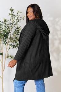 Thumbnail for Basic Bae Full Size Ribbed Open Front Long Sleeve Cardigan