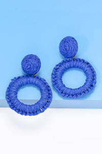 Thumbnail for Round Shape Raffia Grass Dangle Earrings