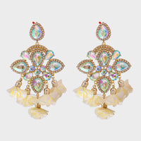 Thumbnail for Flower Shape Rhinestone Alloy Dangle Earrings
