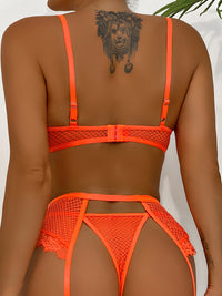 Thumbnail for Women's Chain Lace Mesh Lingerie Set