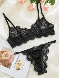 Thumbnail for Hollow Lace Lingerie Set
