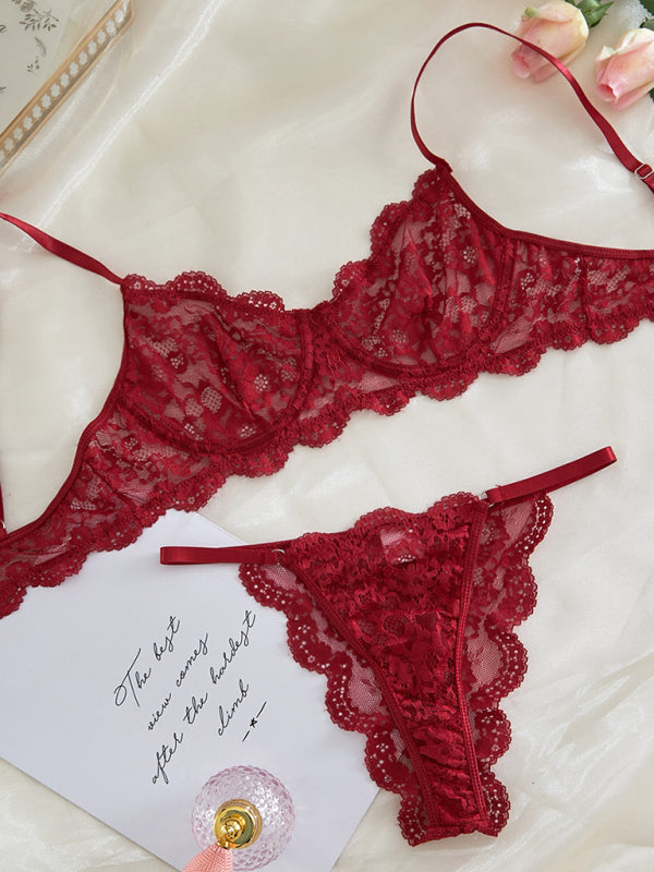 Hollow Lace Lingerie Set