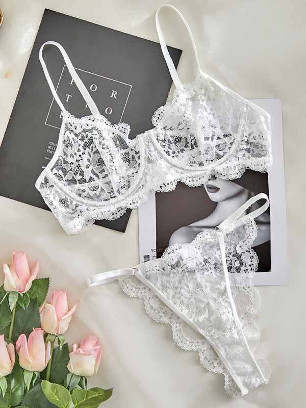Hollow Lace Lingerie Set