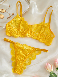 Thumbnail for Hollow Lace Lingerie Set