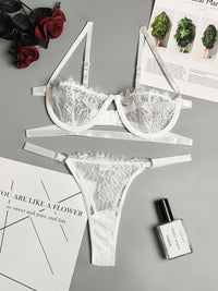 Thumbnail for Lace See-Through Ring Lingerie Set