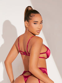 Thumbnail for Four-Piece Satin Lingerie Set
