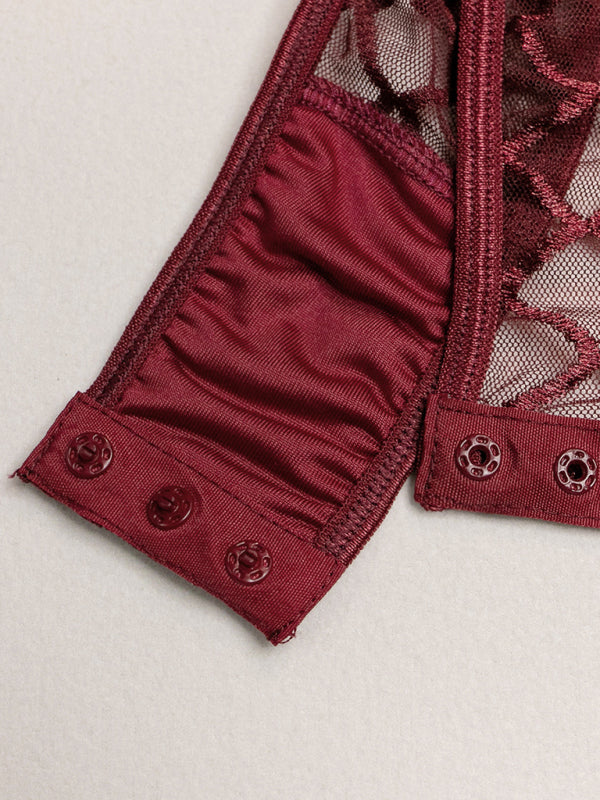 Hollow Mesh Lingerie Bodysuit