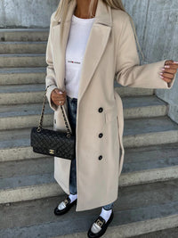 Thumbnail for Lapel Collar Button Trench Coat