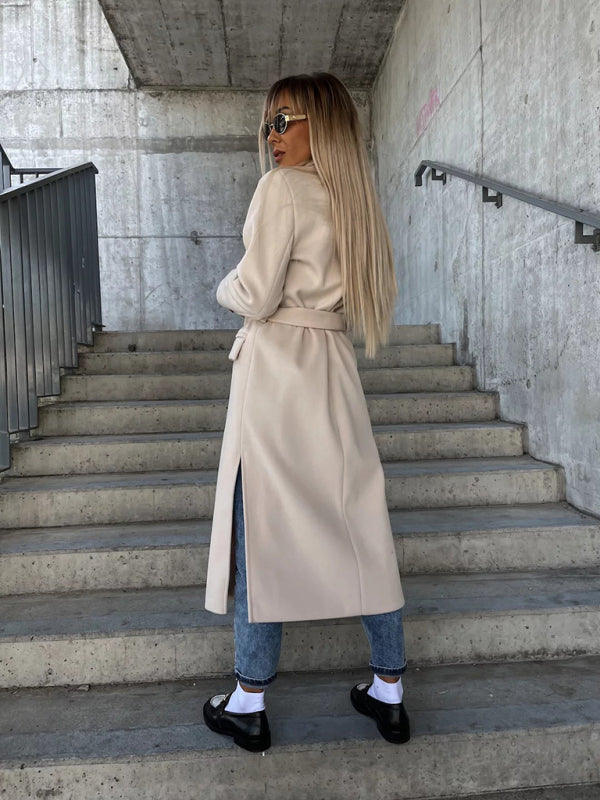 Lapel Collar Button Trench Coat