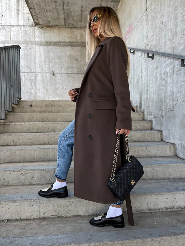 Lapel Collar Button Trench Coat