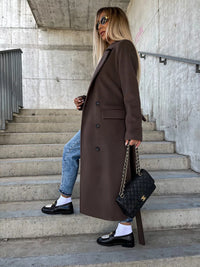 Thumbnail for Lapel Collar Button Trench Coat