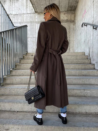Thumbnail for Lapel Collar Button Trench Coat