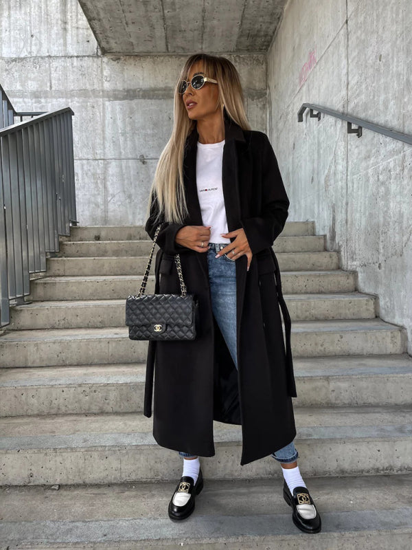 Lapel Collar Button Trench Coat