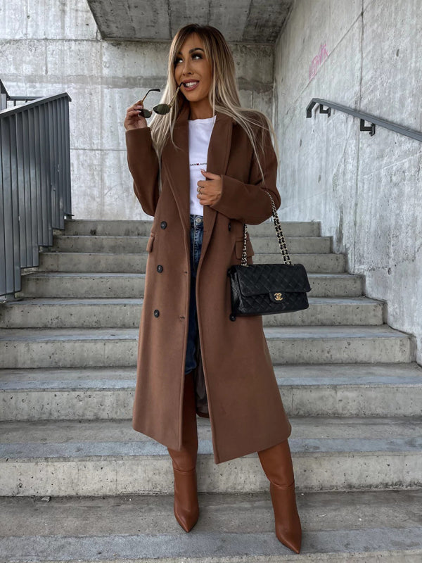Lapel Collar Button Trench Coat