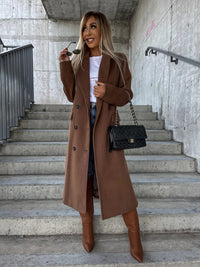 Thumbnail for Lapel Collar Button Trench Coat