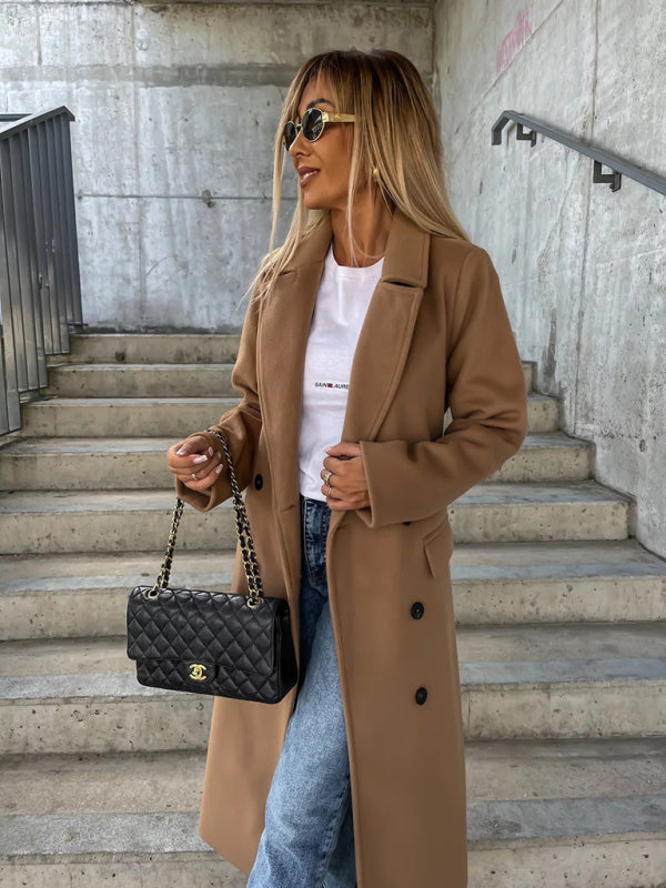 Lapel Collar Button Trench Coat