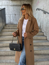 Thumbnail for Lapel Collar Button Trench Coat