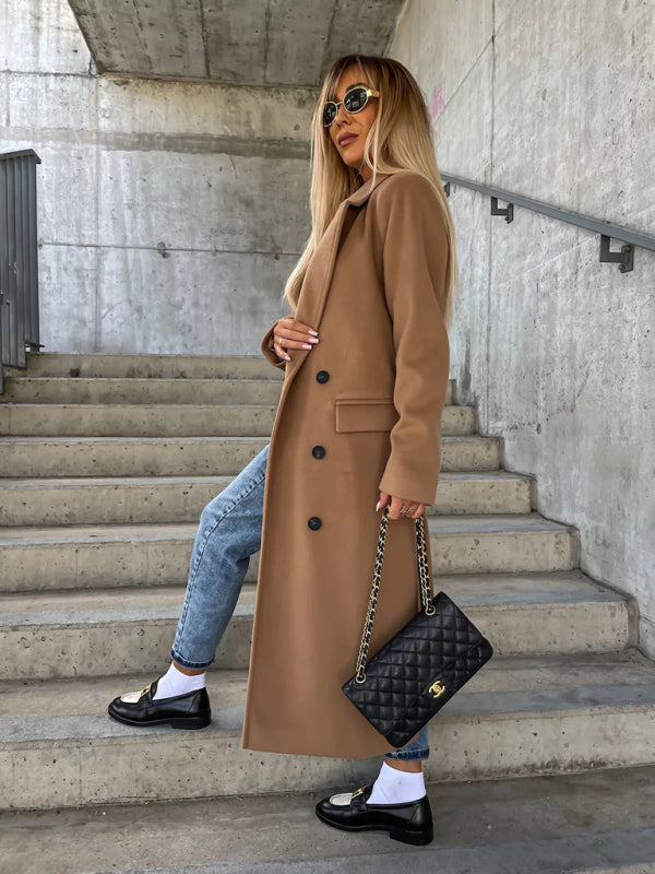 Lapel Collar Button Trench Coat
