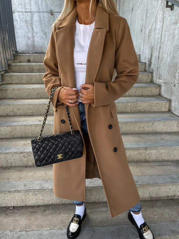 Lapel Collar Button Trench Coat