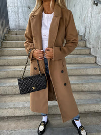 Thumbnail for Lapel Collar Button Trench Coat