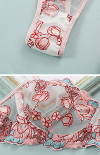 Thumbnail for Floral Embroidered Lingerie Set