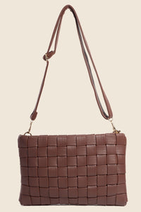 Thumbnail for Fame Faux Leather Basket Weave  Crossbody Bag