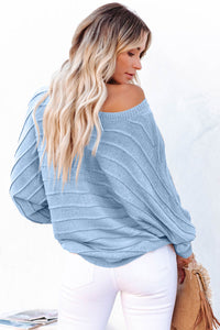 Thumbnail for Round Neck Long Sleeve Knit Top